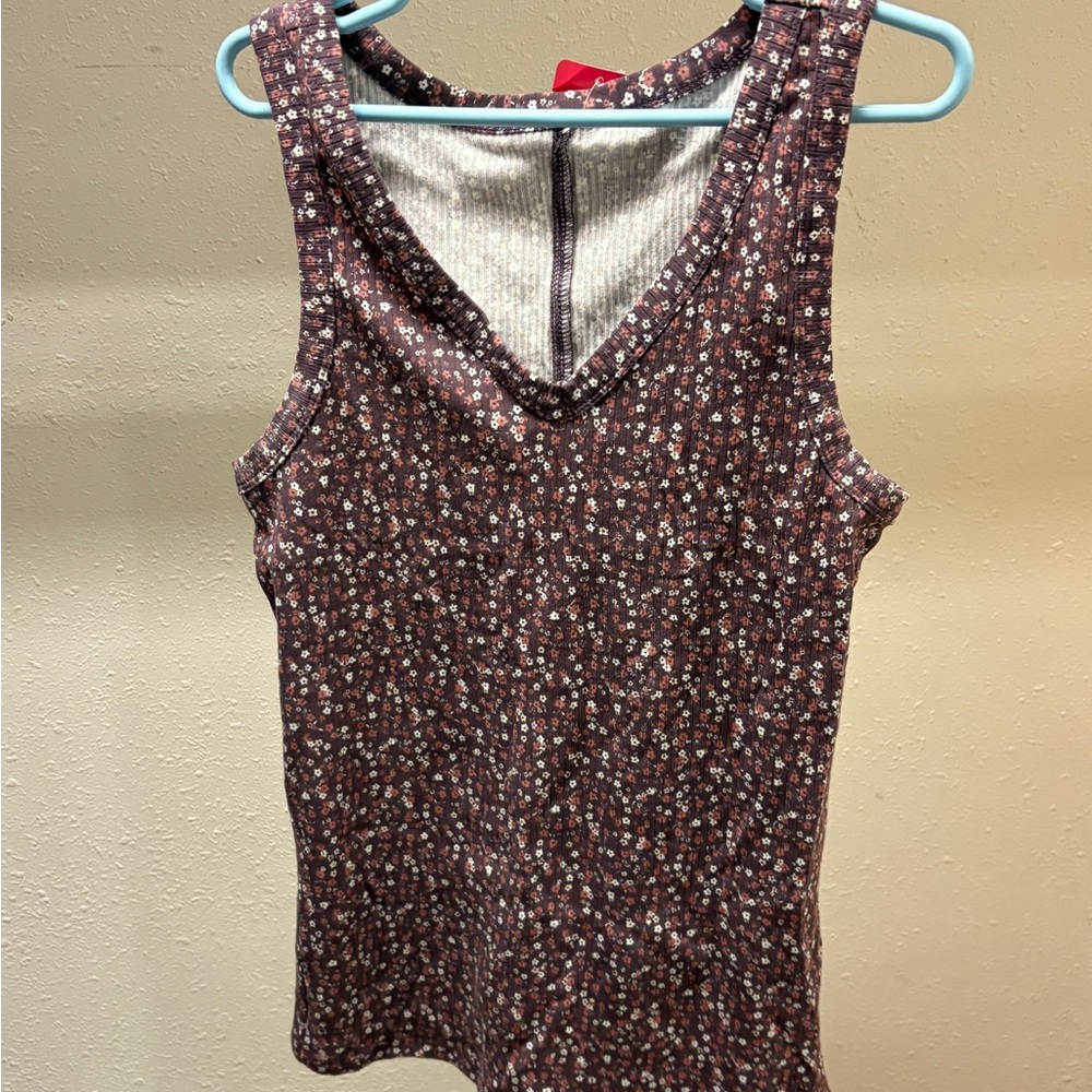 Maurices Floral Tank Top - Purple and White